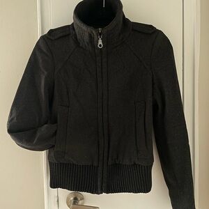 Wool-Blend Aviator Bomber Jacket